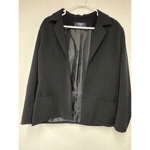 Jones Wear Black Suit Jacket Blazer Career Office Open‎ Front Size 14